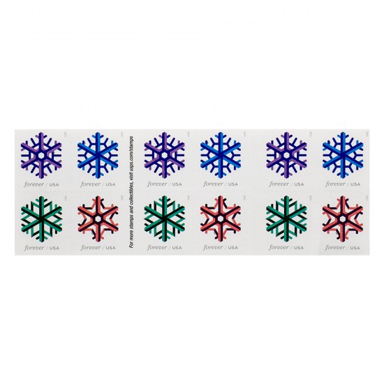 2015 US Geometric Snowflakes Forever Postage Stamps