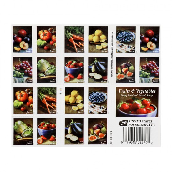 U.S. 2020 Fruits & Vegetables Forever Stamps