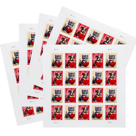 2023 First-Class Forever Stamps - Love: Kitten & Puppy